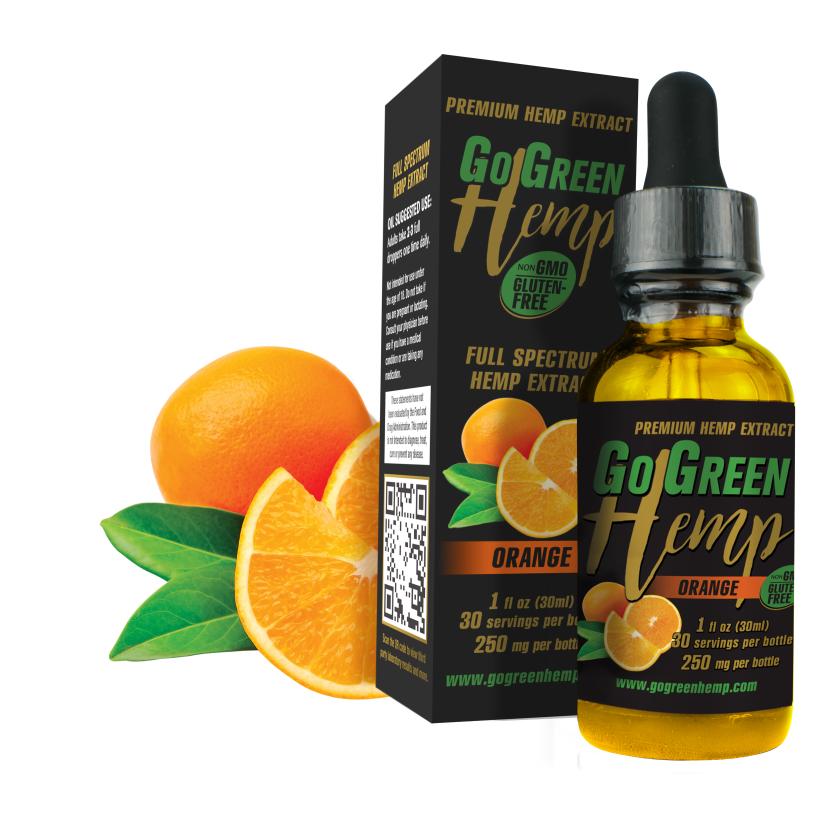 GoGreen Hemp CBD Premium Orange Oil Drops
