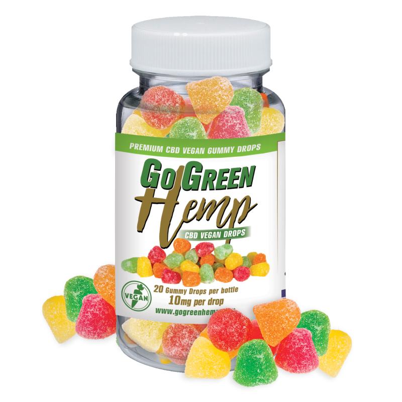 GoGreen Hemp CBD 10mg Vegan Sour Gummy Drops