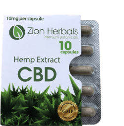 Zion Herbals 10mg CBD Capsule 10 Pack Blister